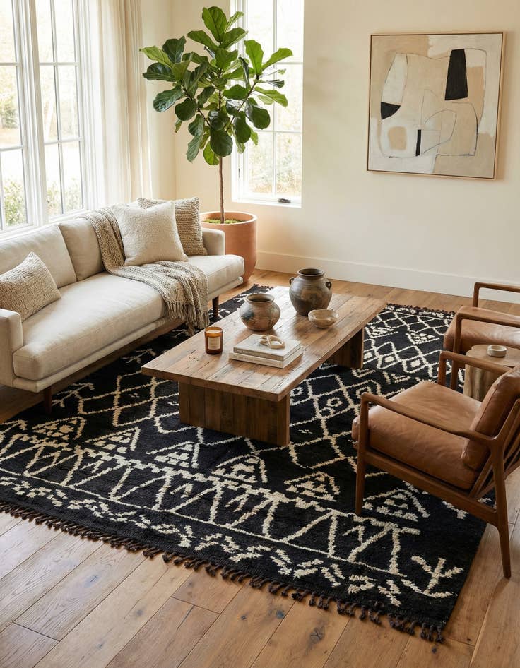 Detail image of 6' x 12' 4  Hand Knotted Moroccan Wool Runner Rug