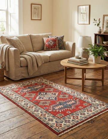 2' 6 x 4' Hand Knotted Kazak Rug