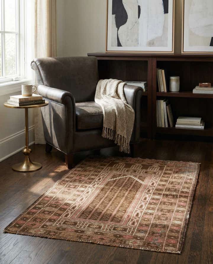 3' x 4' 5 Hand Knotted Balouch Persian Wool Rug