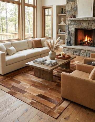 5' x 7' 10 Cowhide Leather Rug