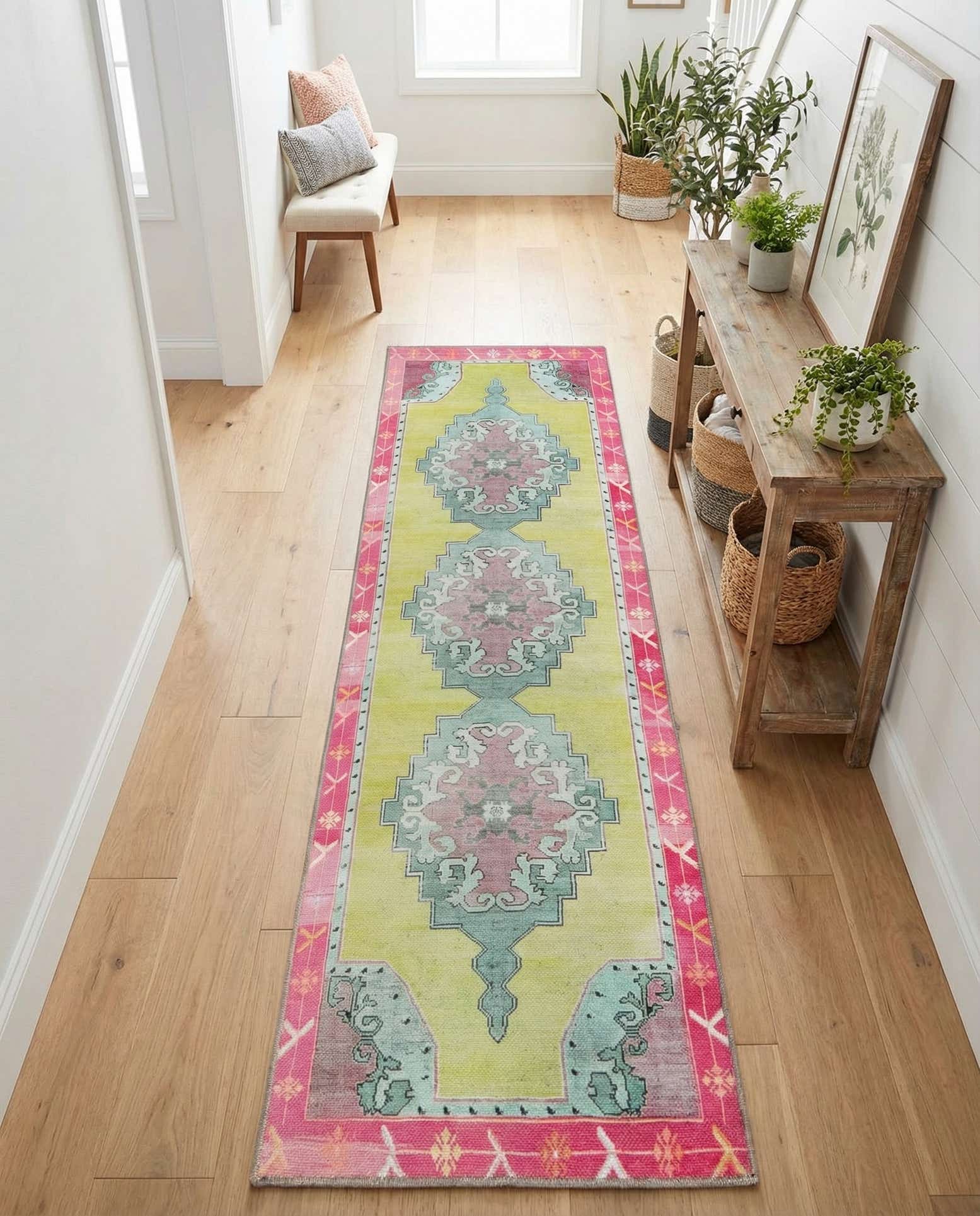 2' x 7' 10 Washable Timeless Runner Rug