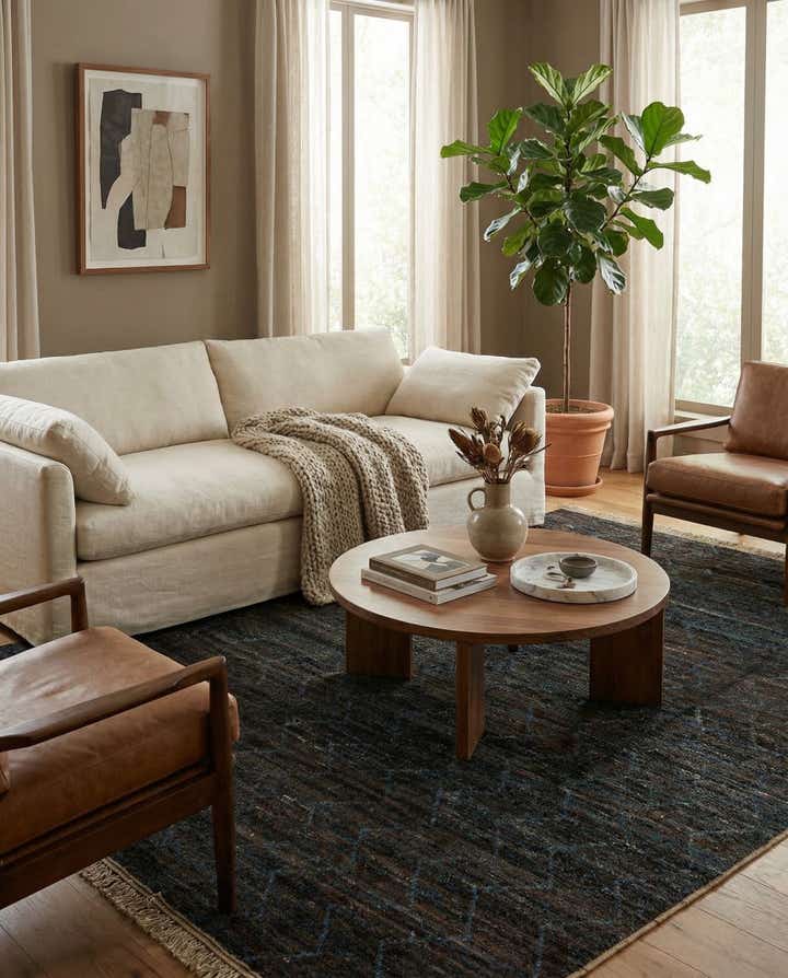 9' x 12' 7 Hand Knotted Moroccan Wool Rug