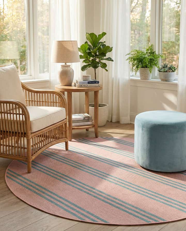 7' x 7' Easy-Clean Jill Zarin Anguilla Indoor / Outdoor Round Rug