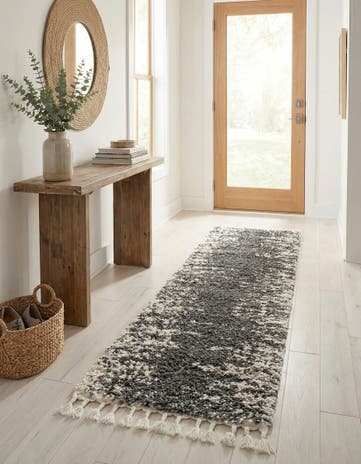 Gray Serenity Shag Runner Rug