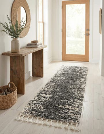 Gray Serenity Shag Runner Rug