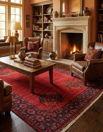 5' 11 x 8' Ersari Afghan Wool Rug