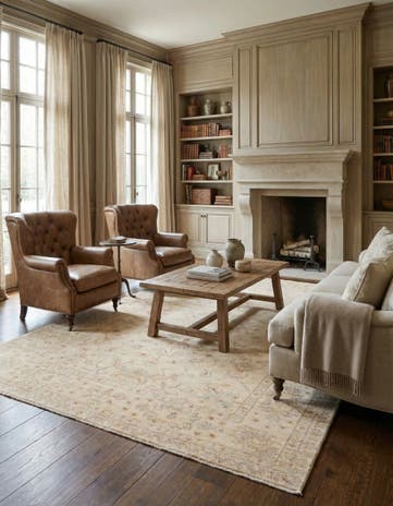 5' 8 x 8' 4 Hand Knotted Peshawar Ziegler Rug