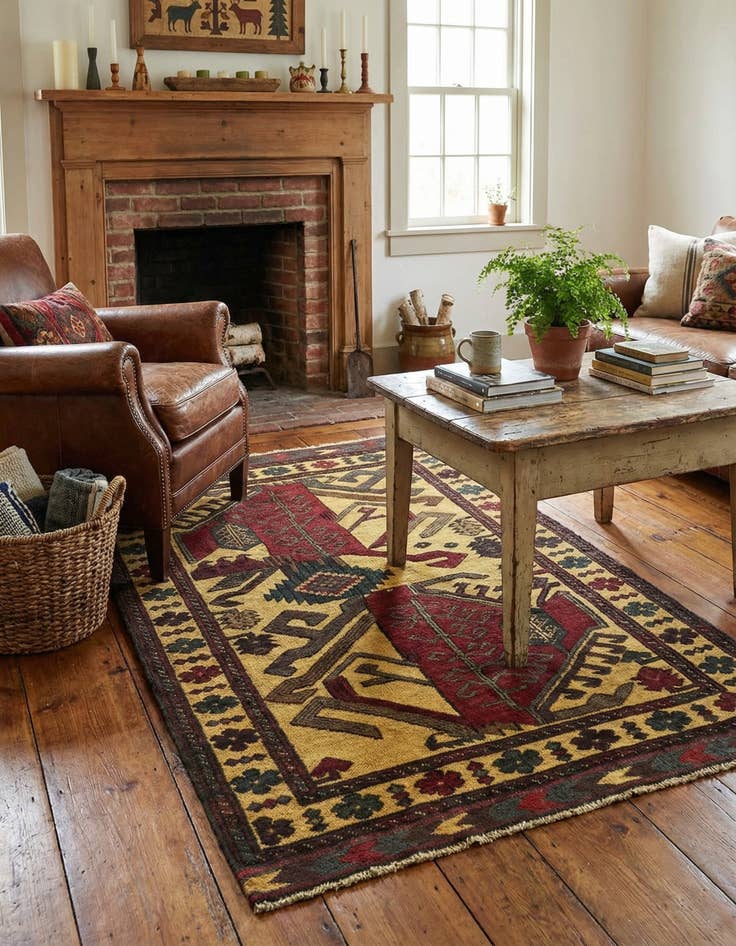 Detail image of 2' 10 x 4' 8  Hand Knotted Sumak Wool Rug