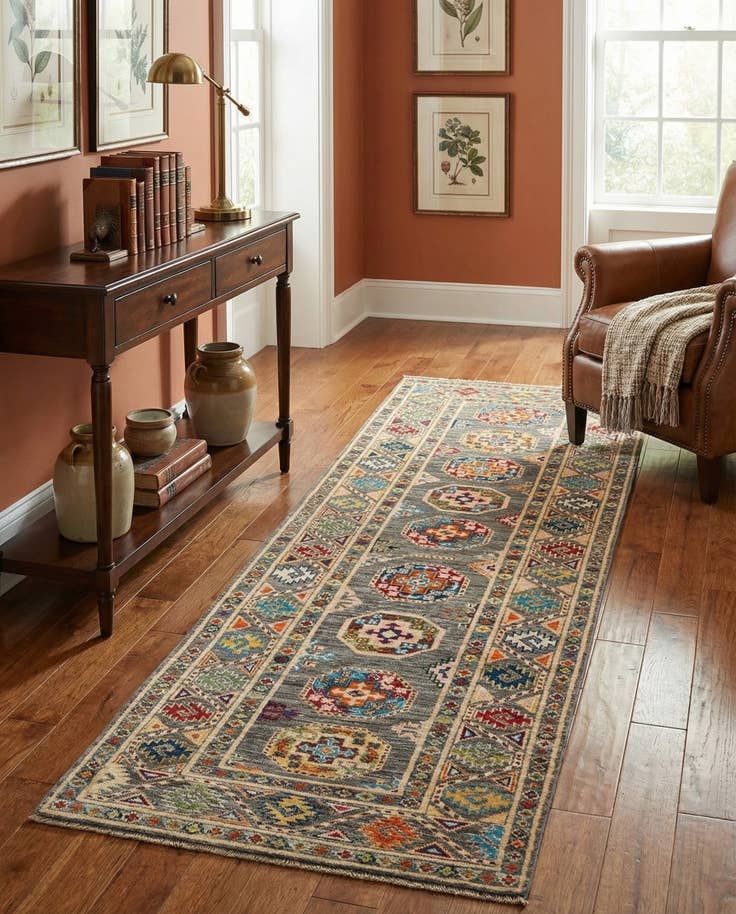 Detail image of 2' 8 x 9' 10 Hand Knotted Kazak Runner Rug