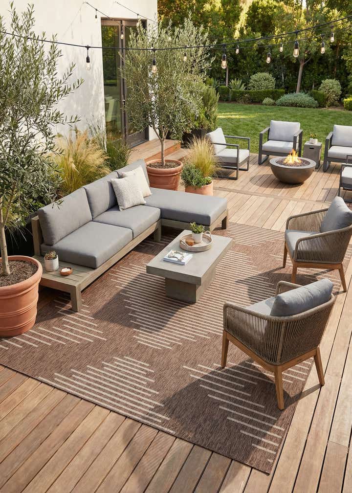 10' x 13' Easy-Clean Modern Indoor / Outdoor Rug