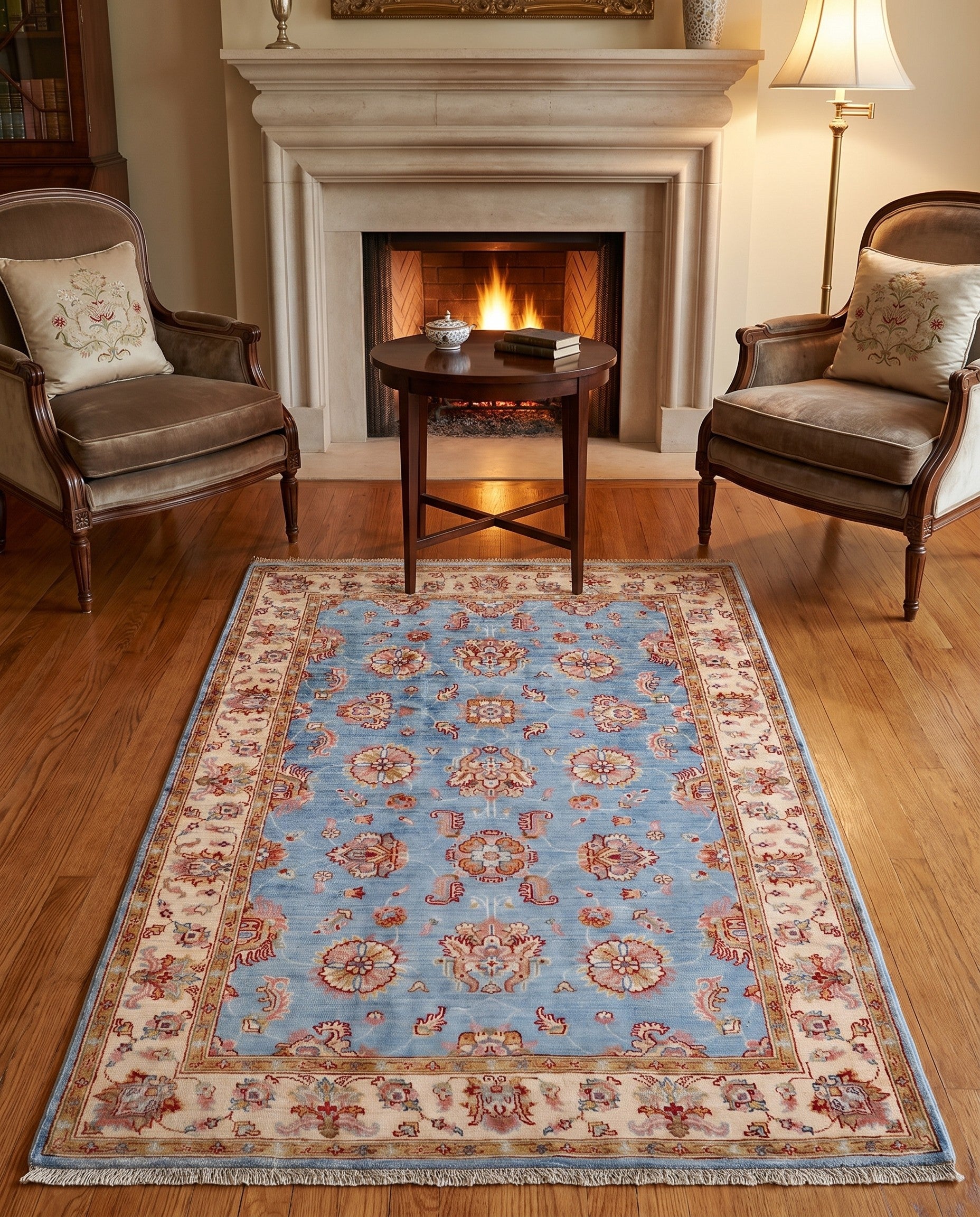 4' 2 x 5' 9 Hand Knotted Pershawar Ziegler Rug