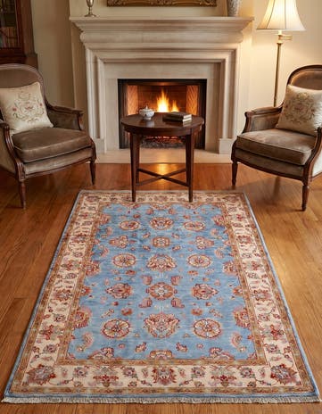 4' 2 x 5' 9 Hand Knotted Pershawar Ziegler Rug