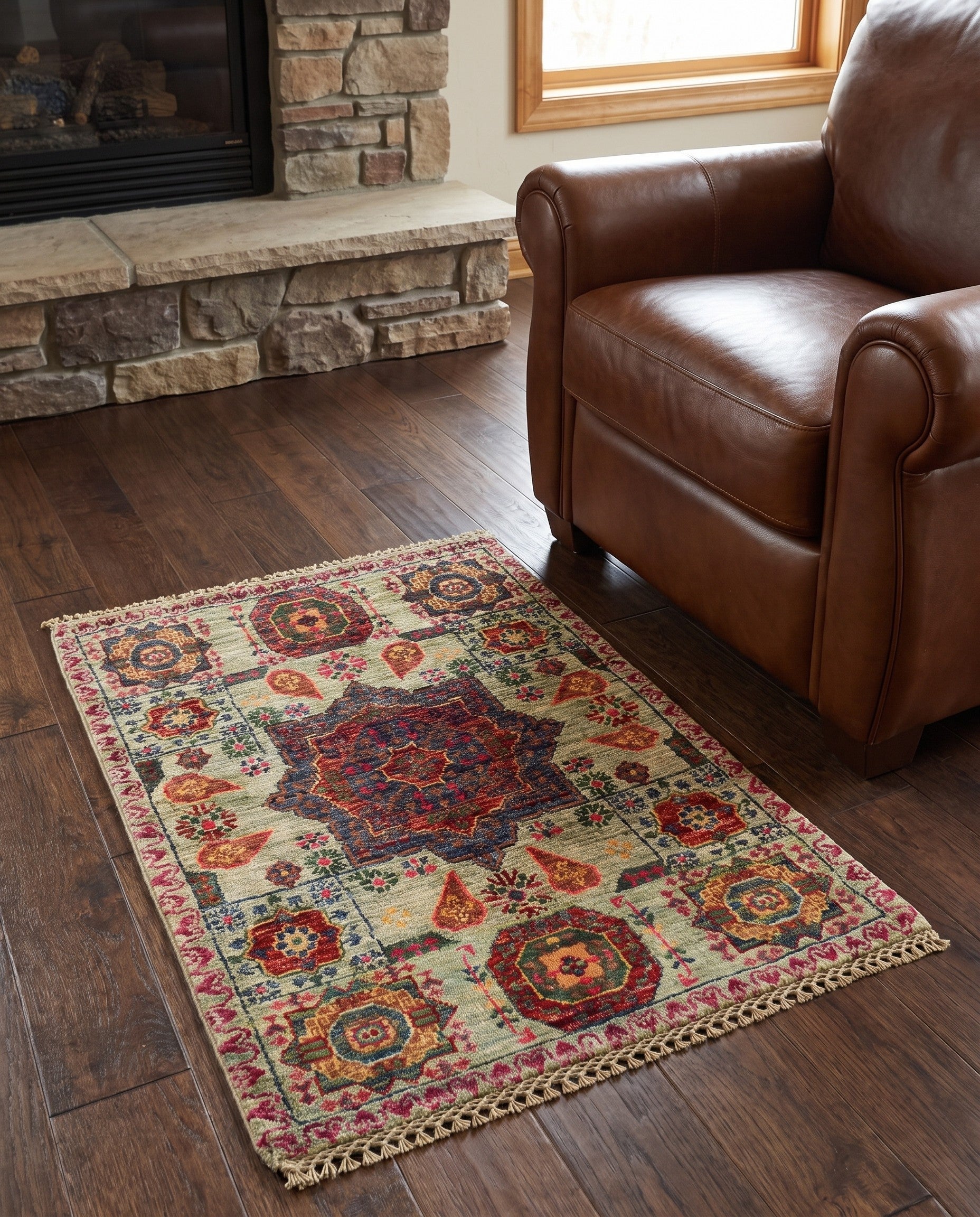 2' x 3' Hand Knotted Mamluk Ziegler Rug