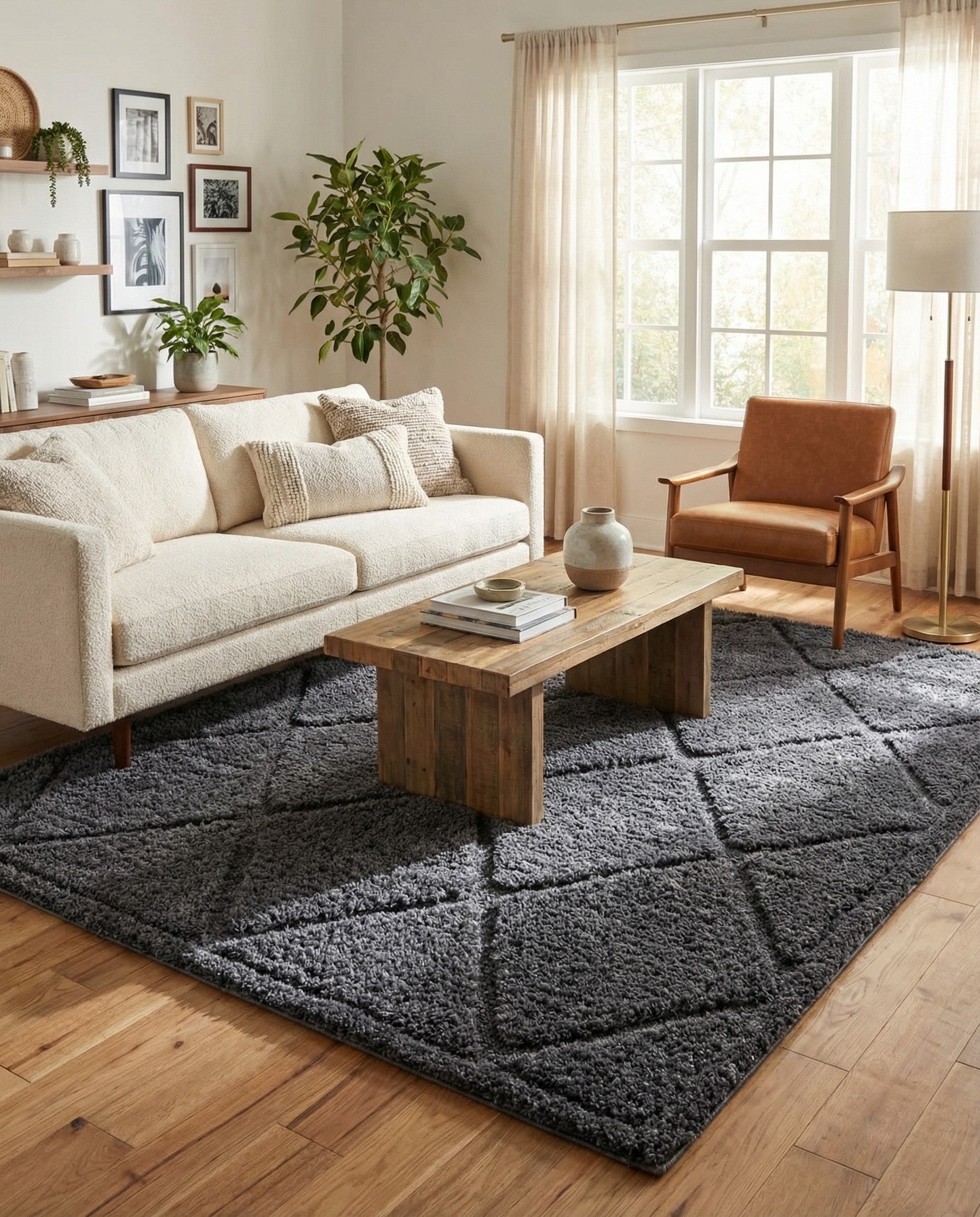  9' x 12' 2 Lattice Shag Rug