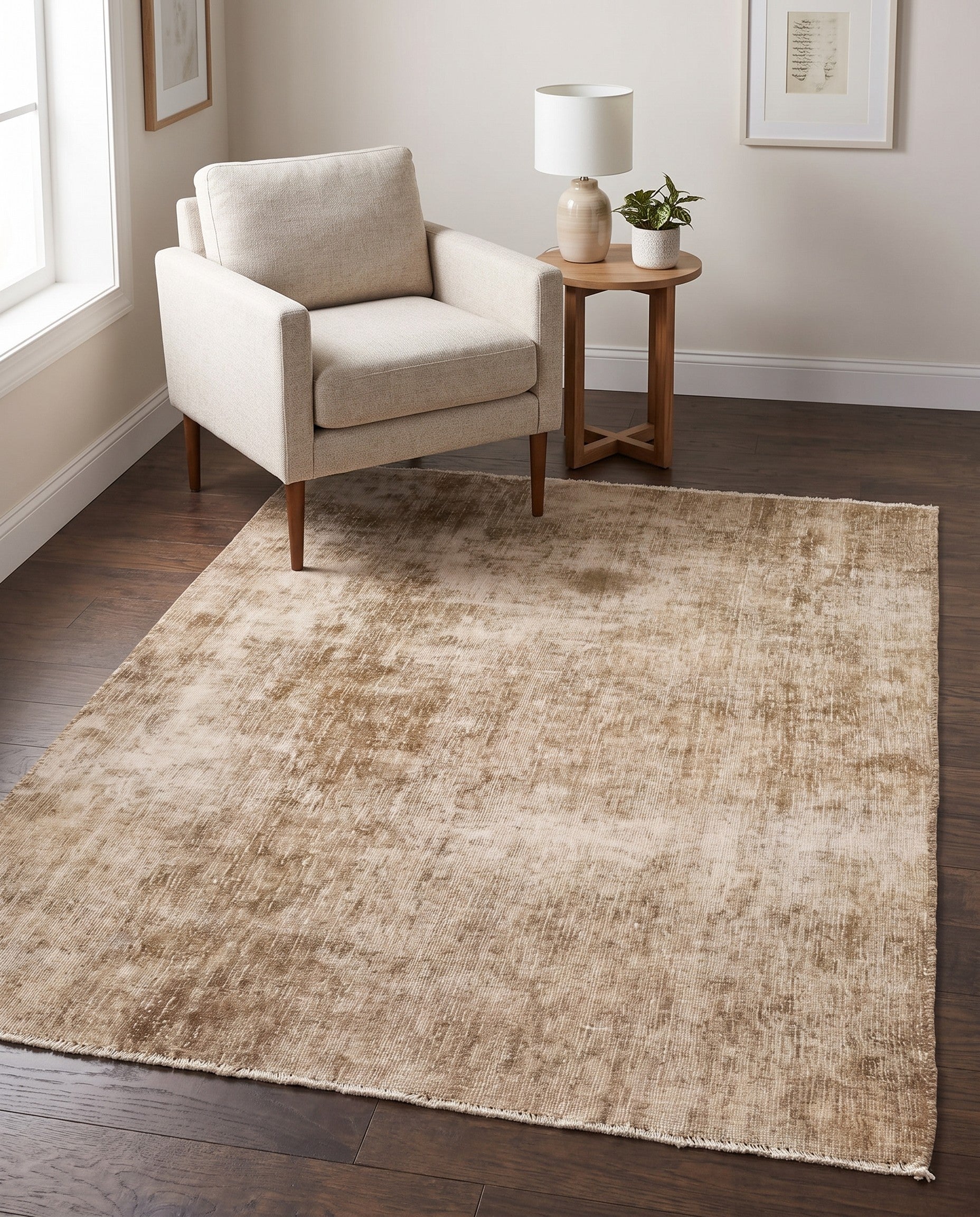 4' 2 x 5' 3 Hand Knotted Ultra Vintage Persian Wool Square Rug