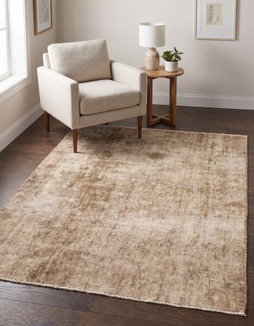 4' 2 x 5' 3 Hand Knotted Ultra Vintage Persian Wool Square Rug