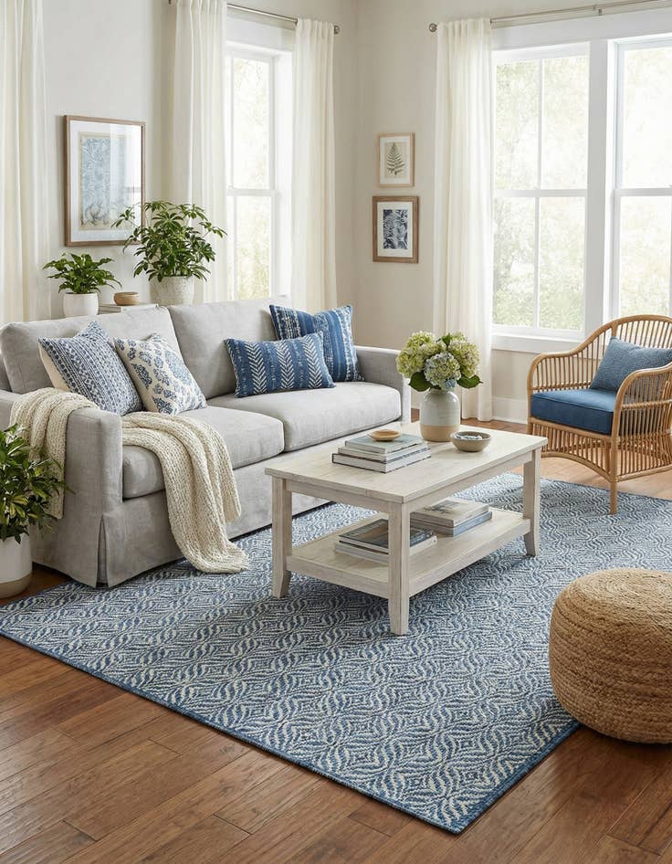 Detail image of 6' x 9'  Washable Trellis Indoor / Outdoor Rug