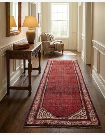 3' 8 x 10' 9 Hand Knotted Botemir Persian Wool Runner Rug