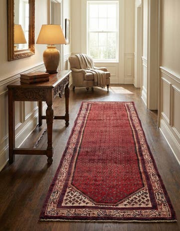 3' 8 x 10' 9 Hand Knotted Botemir Persian Wool Runner Rug