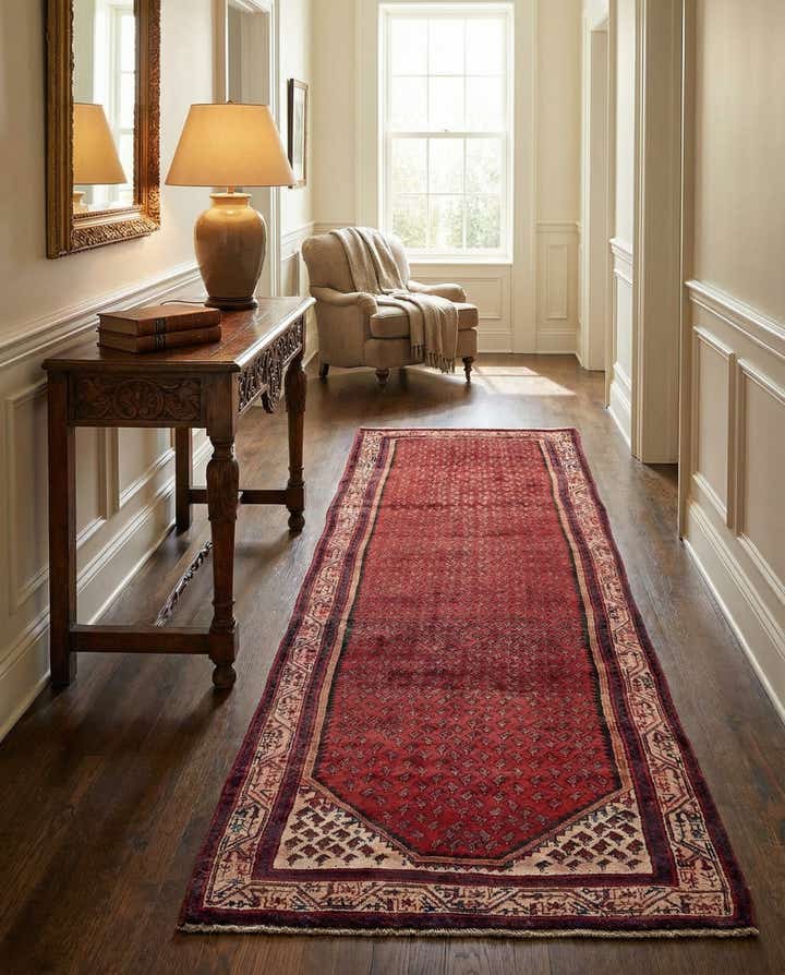 3' 8 x 10' 9 Hand Knotted Botemir Persian Wool Runner Rug