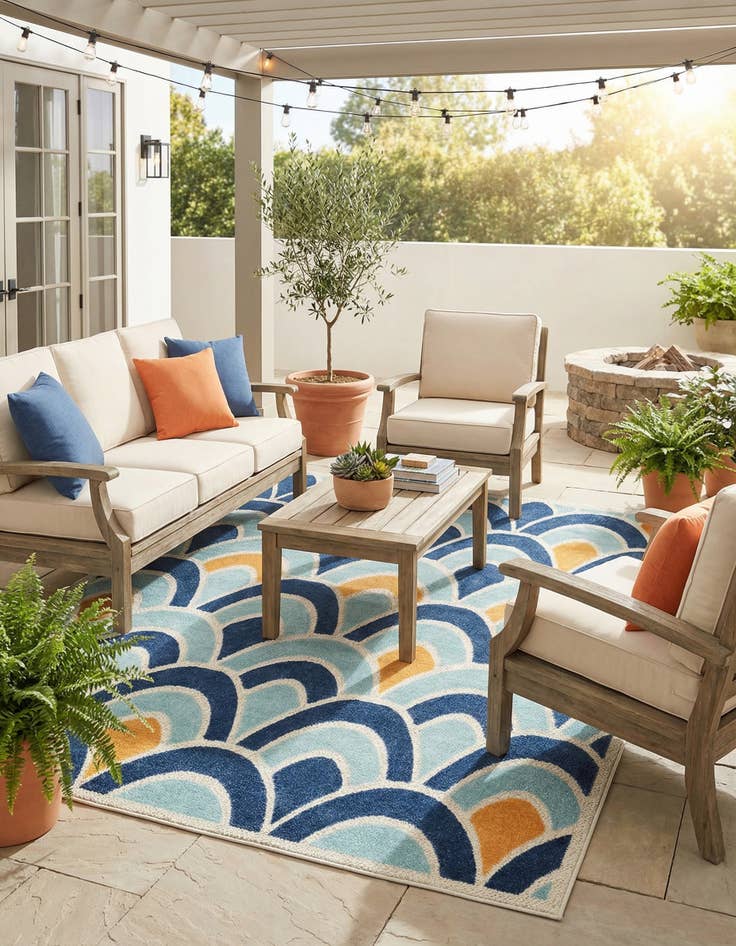 Detail image of 7' 10 x 10'  Washable Belize Indoor / Outdoor Rug