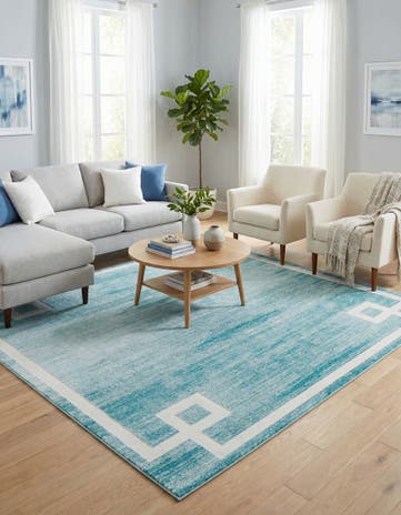 Jill Zarin Turquoise Uptown Lenox Hill Square Rug