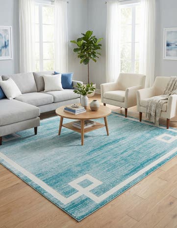 Jill Zarin Turquoise Uptown Lenox Hill Square Rug