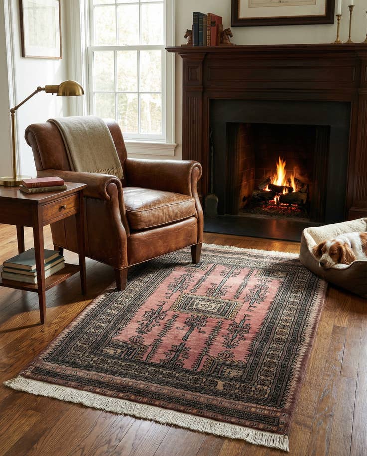 Detail image of 2' 8 x 4' Hand Knotted Bokhara Wool Rug