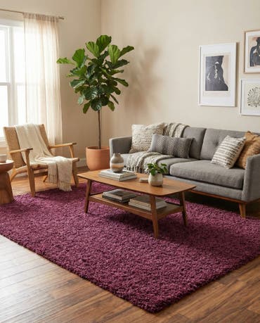  6' x 9' Solid Shag Rug