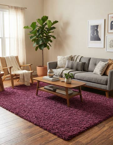 6' x 9' Solid Shag Rug