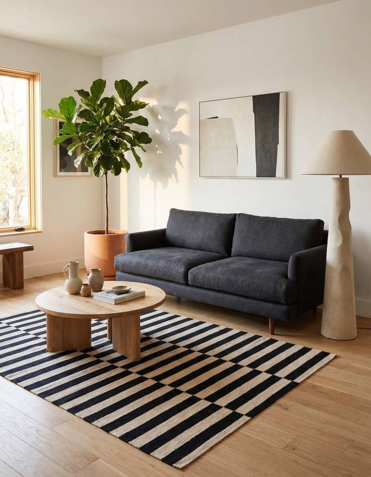 Detail image of 4' 4 x 5' 10  Hand Woven Kilim Modern Wool Rug