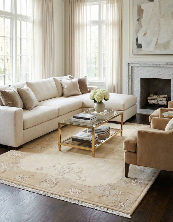 Detail image of  6' 6 x 9' 8  Hand Knotted Darya Wool Rug