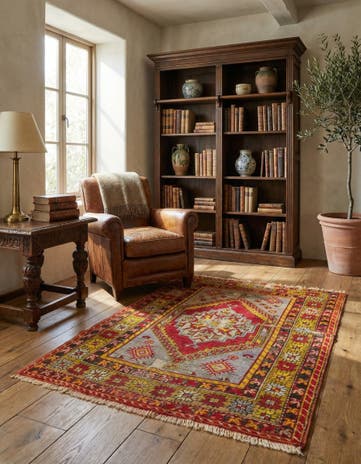 3' 8 x 4' 7 Hand Knotted Anatolian Wool Rug