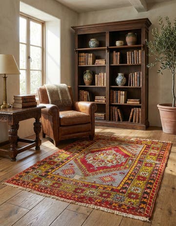 3' 8 x 4' 7 Hand Knotted Anatolian Wool Rug