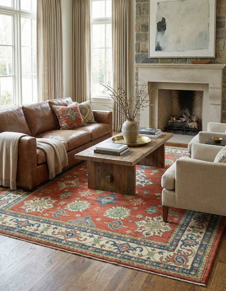 Detail image of  6' 1 x 9' 10  Hand Knotted Kazak Rug