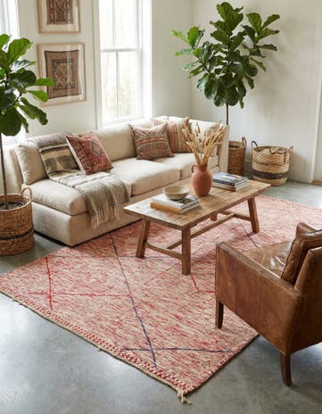 6' 6 x 9' 9 Hand Knotted Moroccan Wool Rug