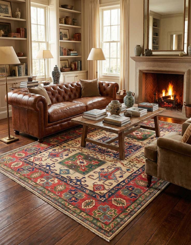 Detail image of 6' x 9'  Hand Knotted Kazak Rug