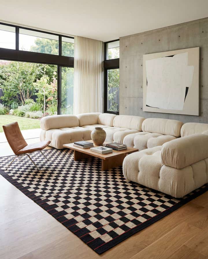 6' 9 x 9' 6 Hand Woven Kilim Modern Wool Rug