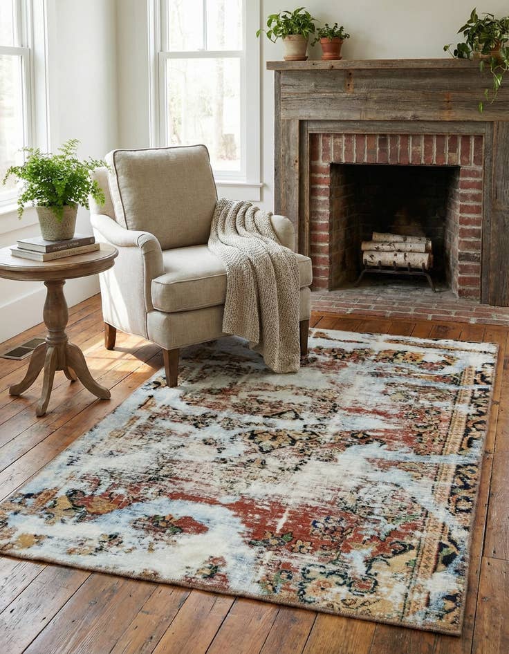 Detail image of 3' 6 x 5' 4  Hand Knotted Ultra Vintage Persian Wool Rug