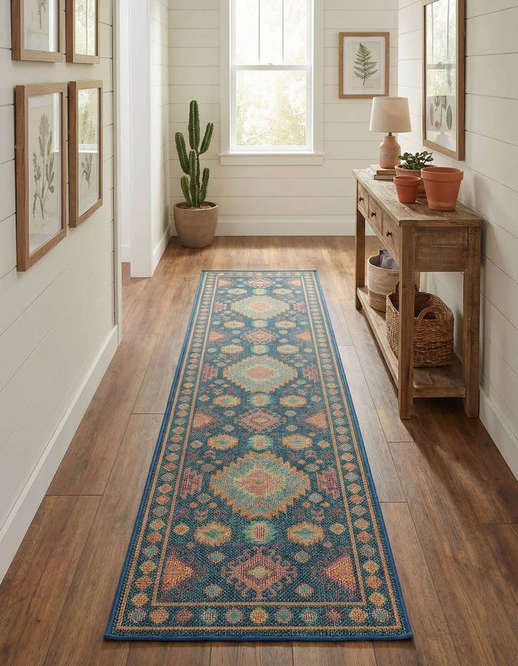 Detail image of  2' 7 x 10'  Washable Baja Indoor / Outdoor Runner Rug