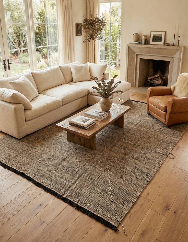 Detail image of 8' 8 x 9' 6  Hand Knotted Moroccan Wool Rug