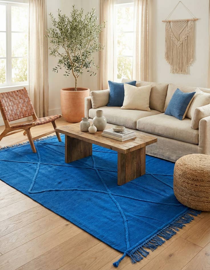 Detail image of 5' 2 x 6' 8 Hand Knotted Moroccan Wool Rug