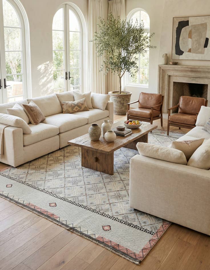 Detail image of 8' 8 x 12' 8  Hand Knotted Moroccan Wool Rug