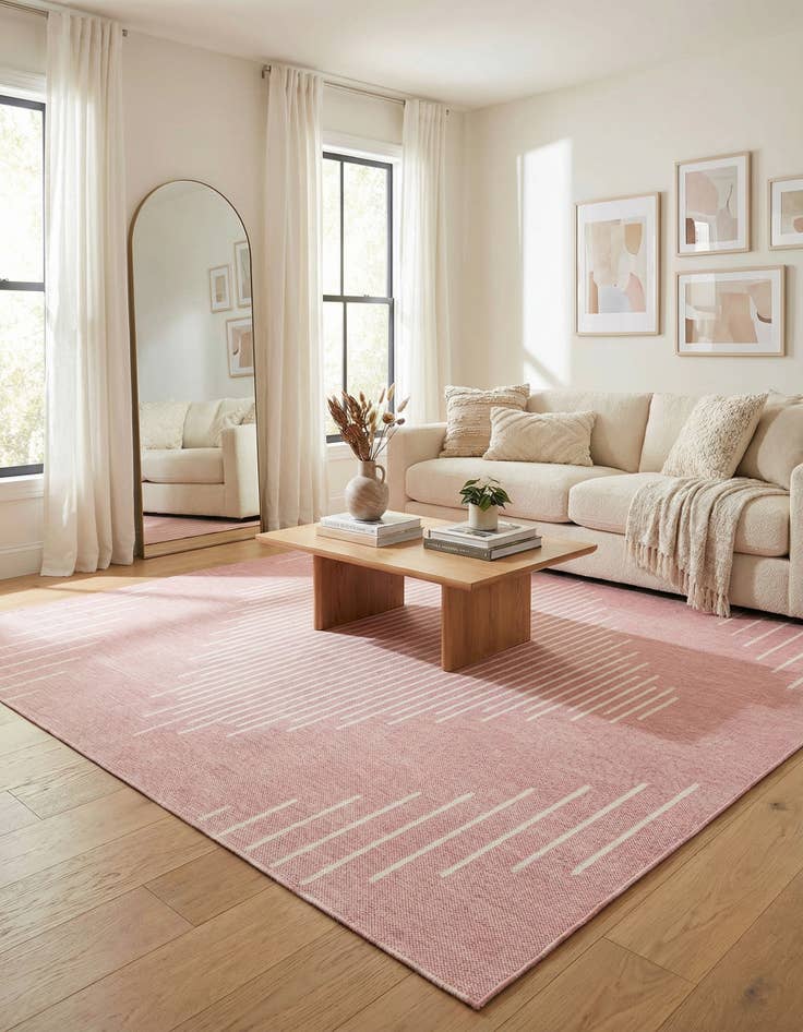 Detail image of 13' x 13' Easy-Clean Modern Indoor / Outdoor Square Rug