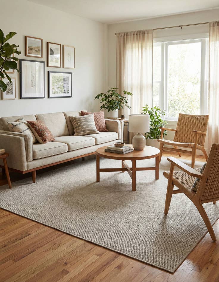 Detail image of 7' 10 x 7' 10  Washable Solid Indoor / Outdoor Square Rug