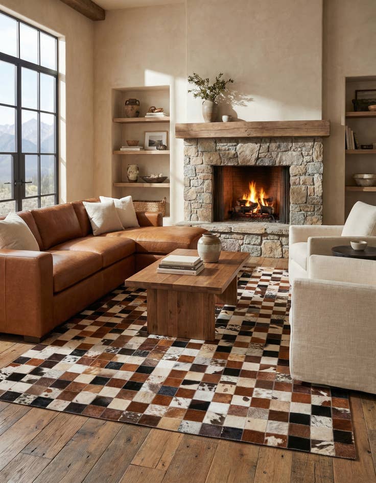 Detail image of 5' x 7' 10 Cowhide Rug