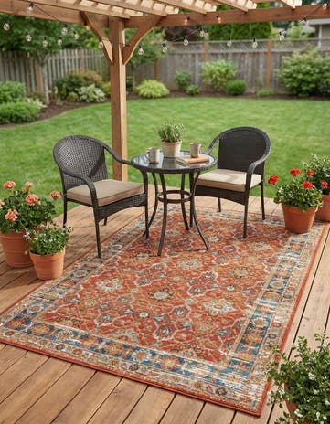 4' x 6' Easy-Clean Traditional Indoor / Outdoor Rug