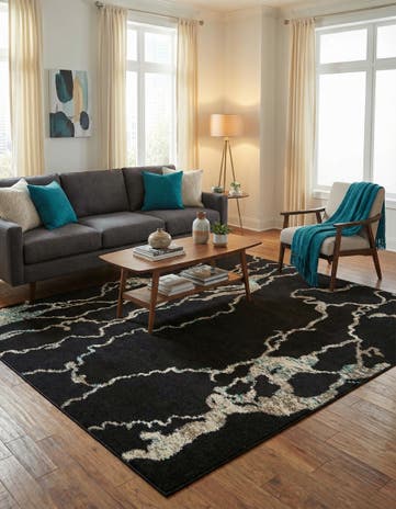 Navy Blue Madeline Square Rug