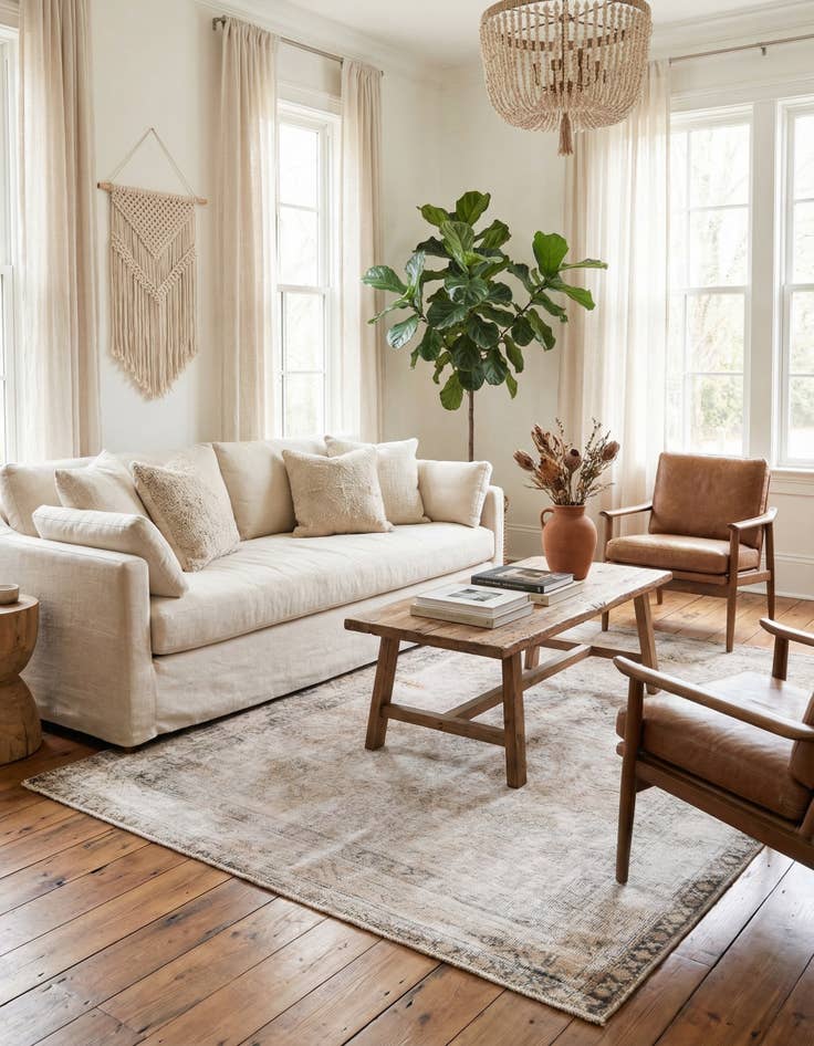 Detail image of 4' 3 x 6' 5  Hand Knotted Ultra Vintage Persian Wool Rug