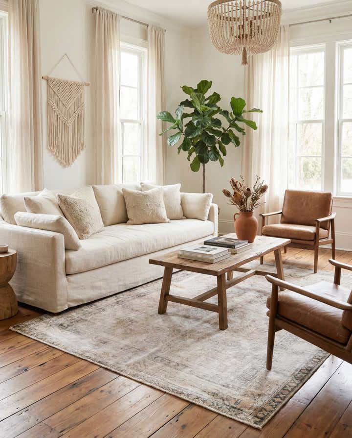 4' 3 x 6' 5 Hand Knotted Ultra Vintage Persian Wool Rug